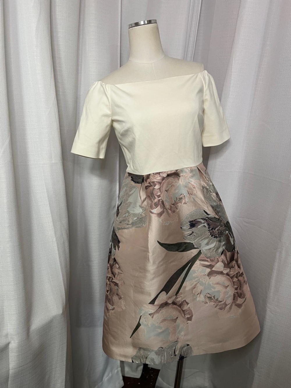 Ted Baker Cathiey Woodland Off-the-Shoulder Jacquard Dress